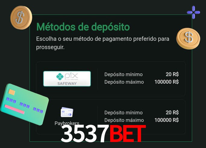 O cassino 3537bet oferece uma grande variedade de métodos de pagamento